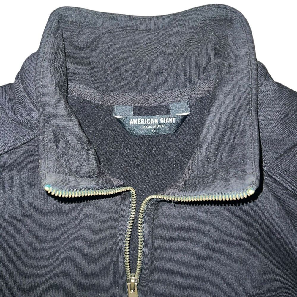 American Giant Moto Jacket Men's Small Black Full Zip Heavyweight Sweatshirt